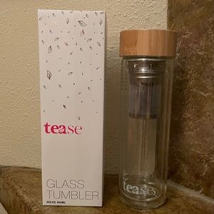 Glass tea infuser w/sleeve, wooden lid 16oz/450mL